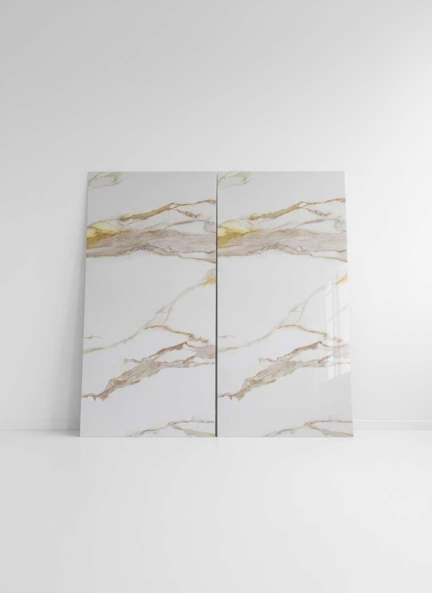 ПВЦ панел Капучино Вейни – топли бежови жилки (122×260 см)