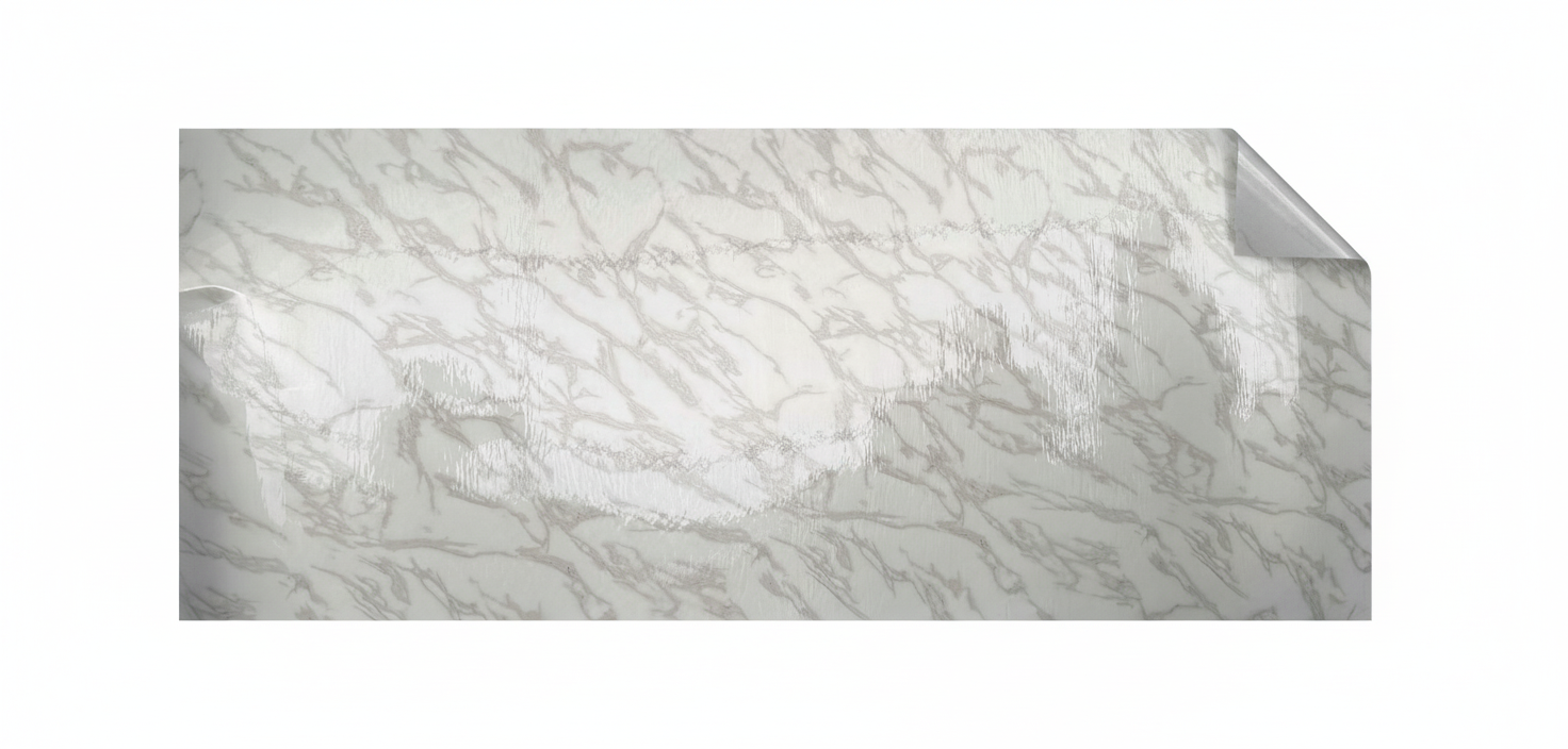Декоративно самозалепващо фолио – Бял мрамор с фини жилки (120×300 см)