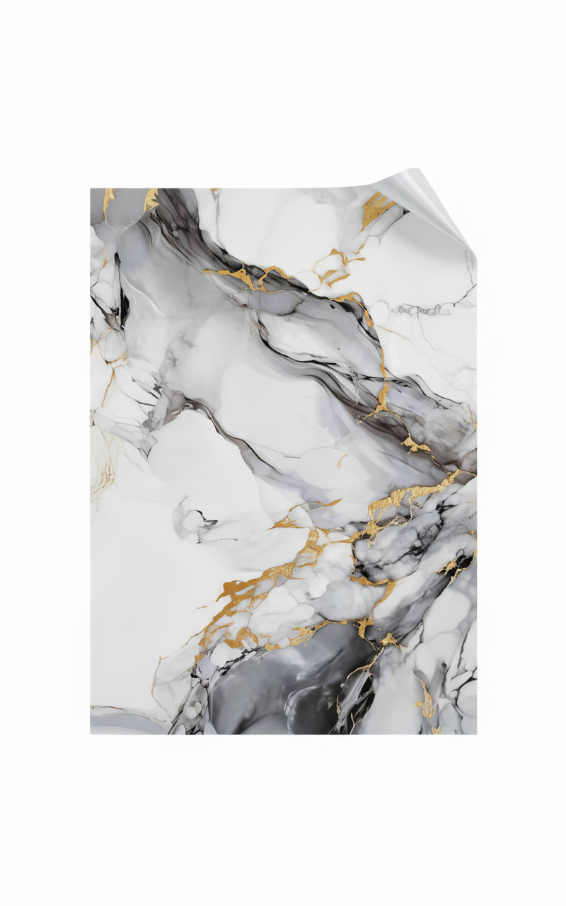 Декоративно самозалепващо фолио – Calacatta Storm Gold мрамор, 120×300 см