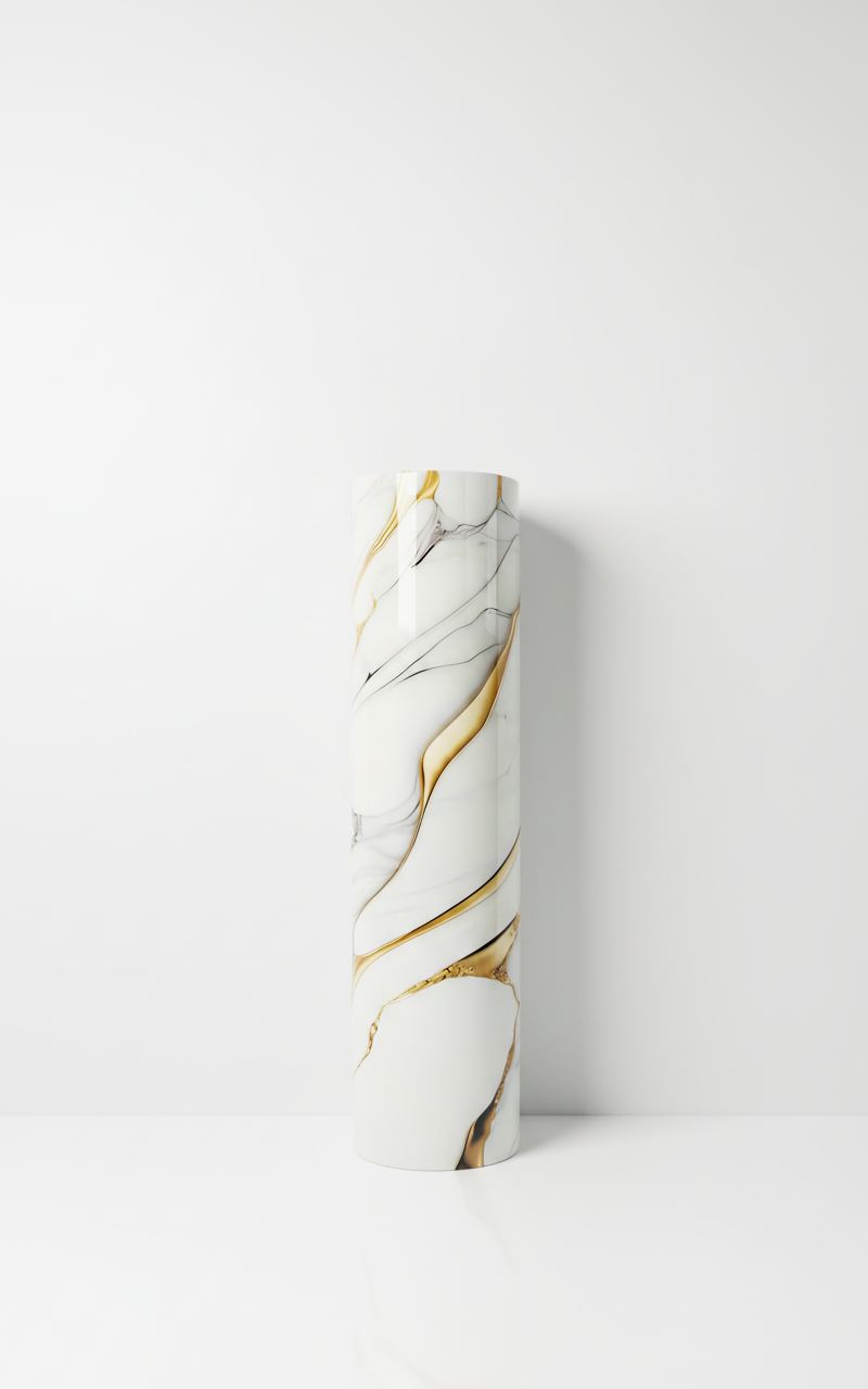 Декоративно самозалепващо фолио – Aurum Wave Calacatta, 120×300 см