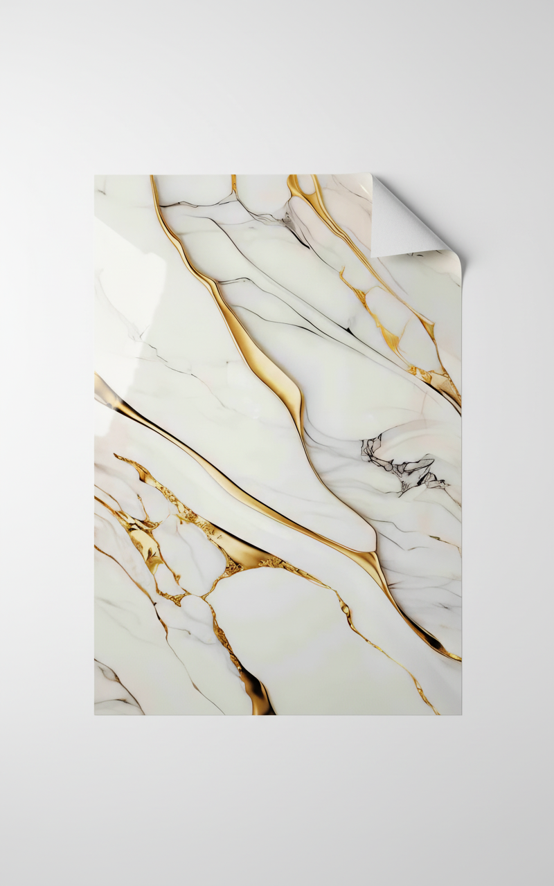 Декоративно самозалепващо фолио – Aurum Wave Calacatta, 120×300 см