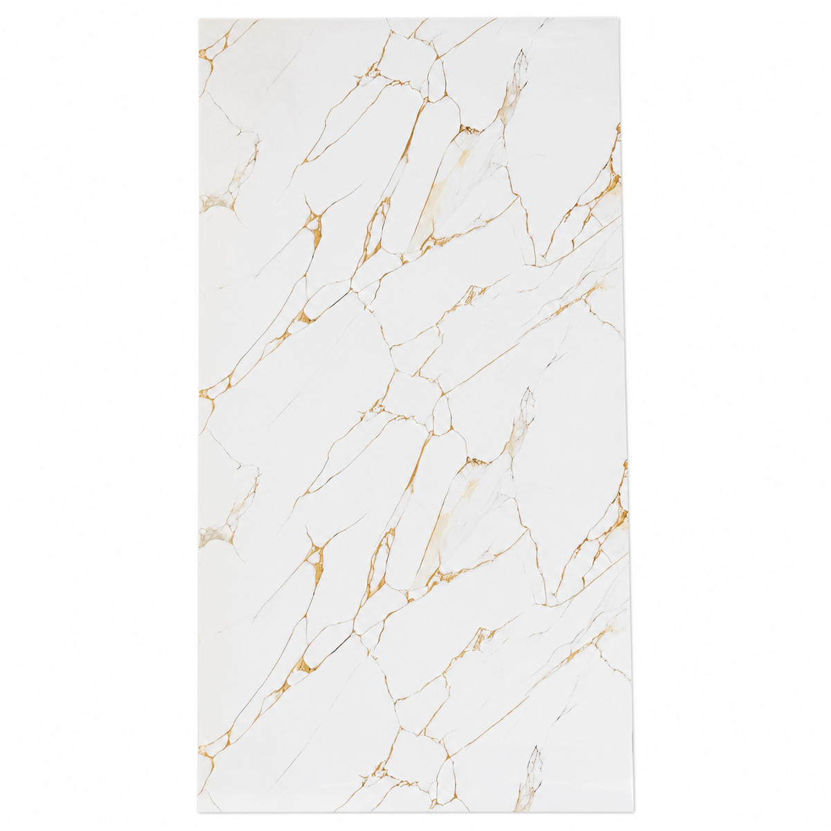 Декоративно самозалепващо фолио – Calacatta Gold Fracture, бял мрамор със златни жилки (120×300 см)