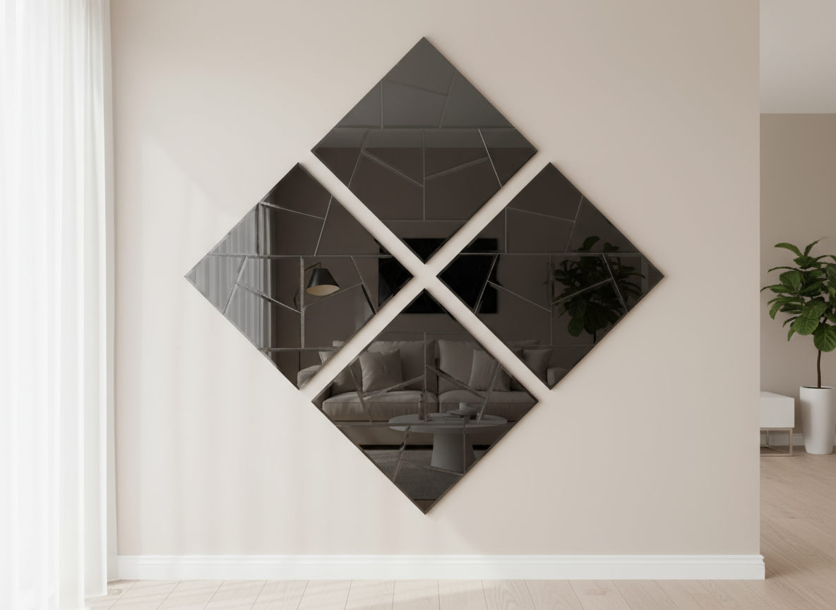 Огледален стенен панел Black Diamond 30x30 см