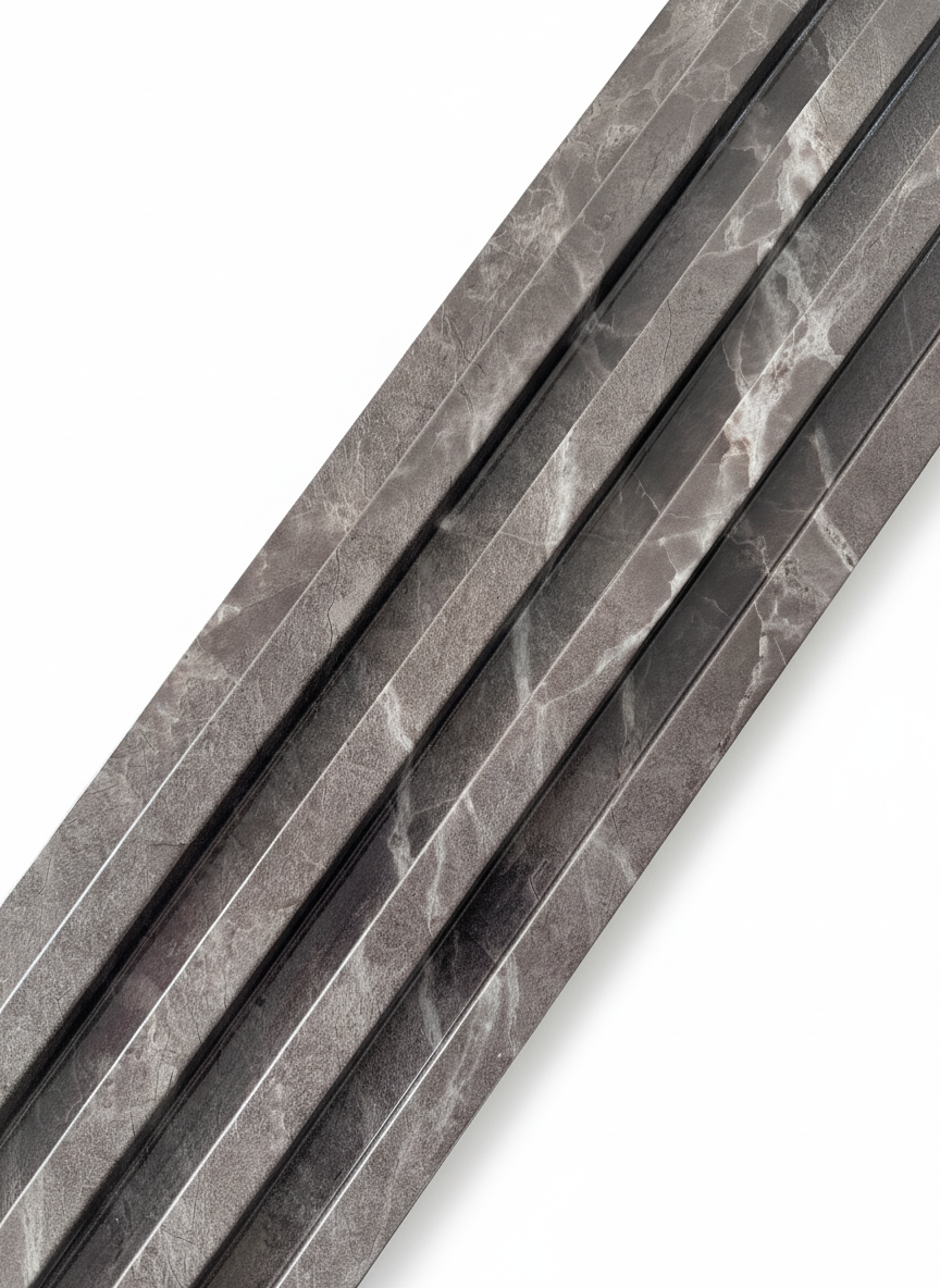 ПВЦ ламела L2 – Сив мрамор, гланц (тесен профил)