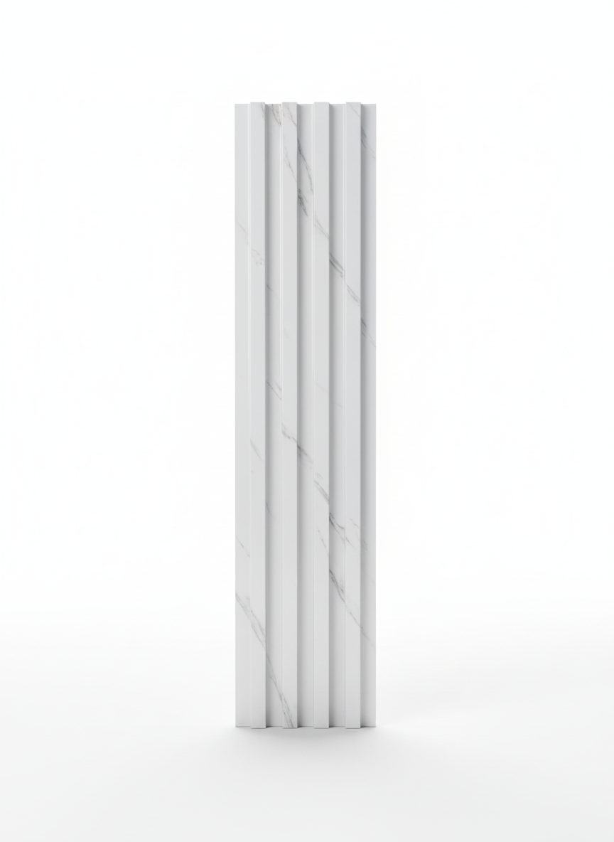 ПВЦ ламела L2 – Светъл мрамор, гланц (тесен профил)