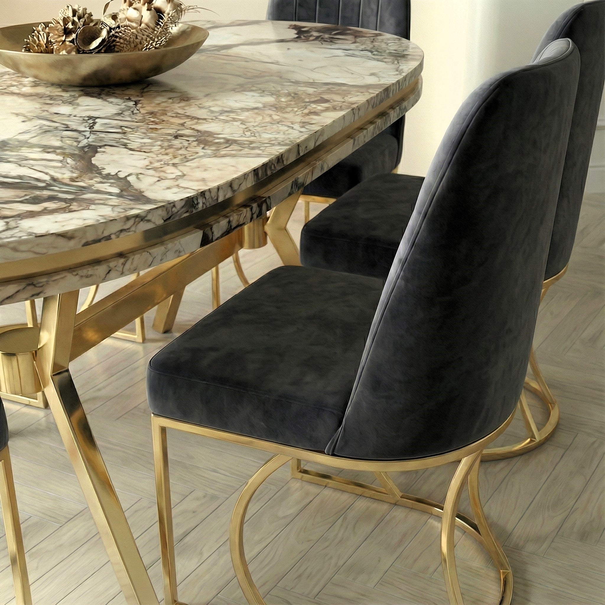 Трапезен комплект Милан със столове антрацит