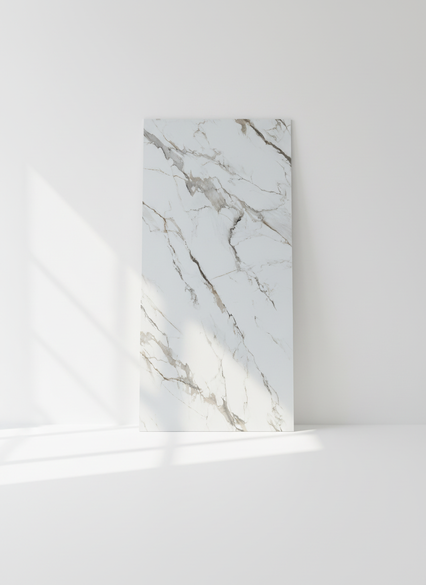 ПВЦ панел Калаката Сиво – бяло със сиви вени (122×260 см)