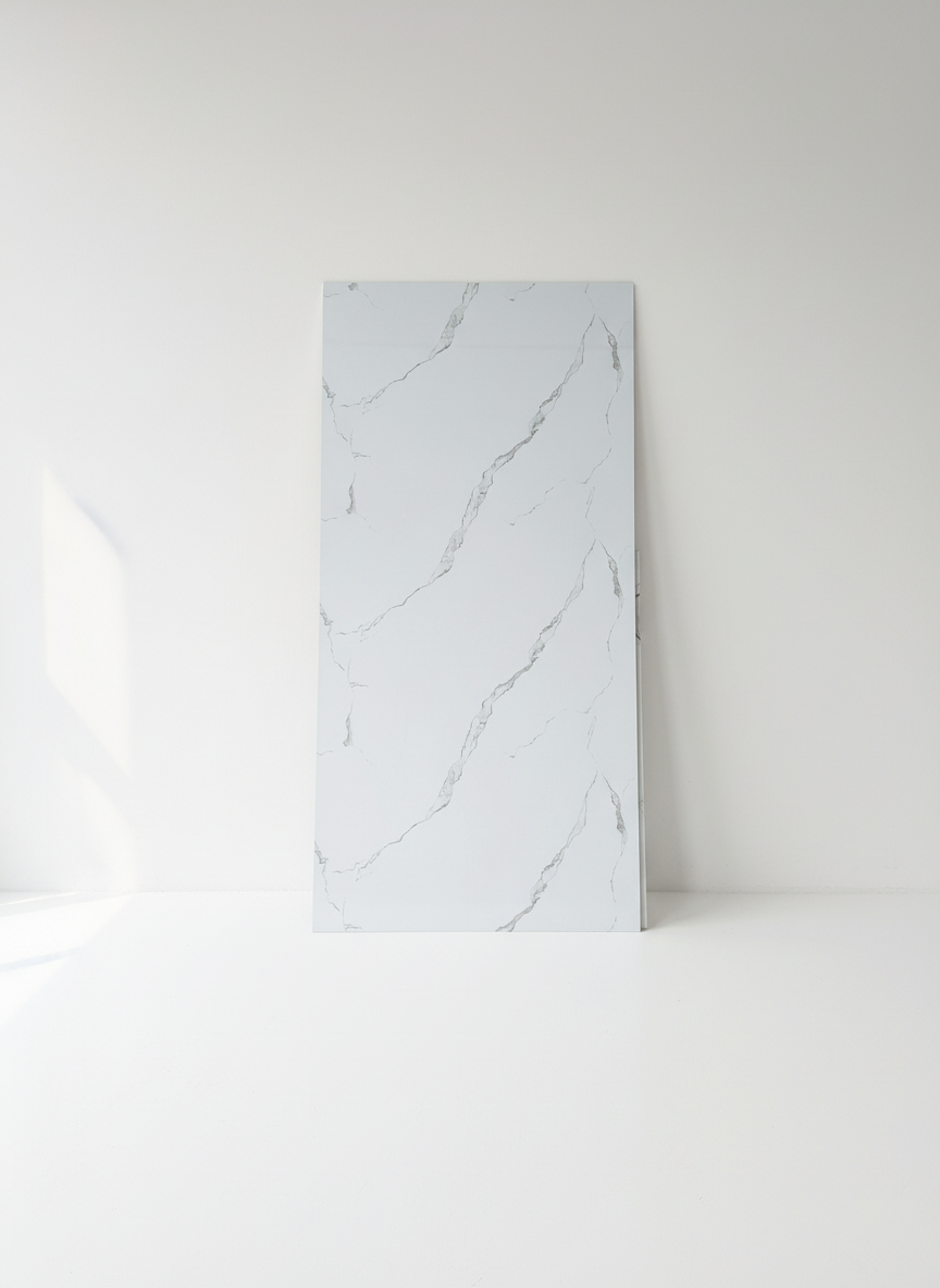 ПВЦ панел Виена Софт – деликатни светлосиви вени (122×260 см)