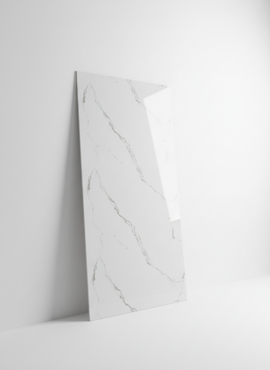 ПВЦ панел Виена Софт – деликатни светлосиви вени (122×260 см)