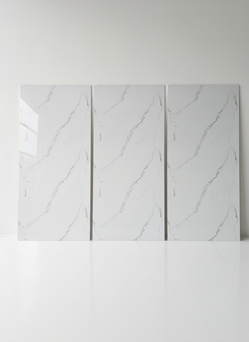 ПВЦ панел Виена Софт – деликатни светлосиви вени (122×260 см)