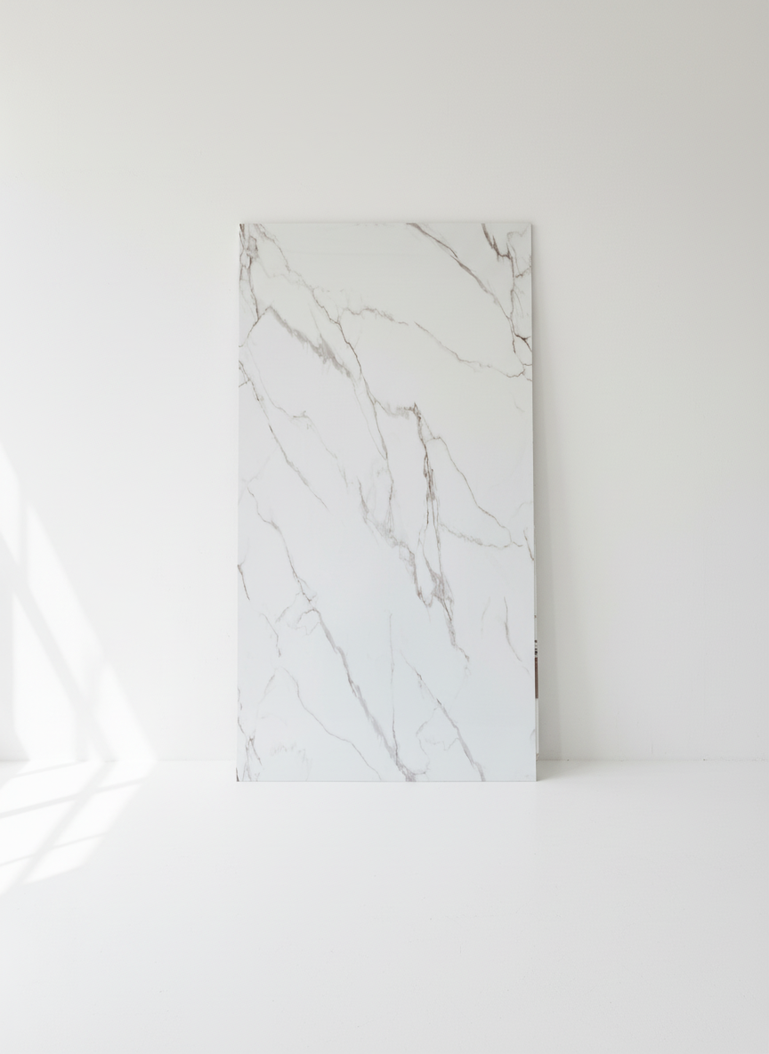 ПВЦ панел Калаката Топъл Сив – бежово-сиви вени (122×260 см)