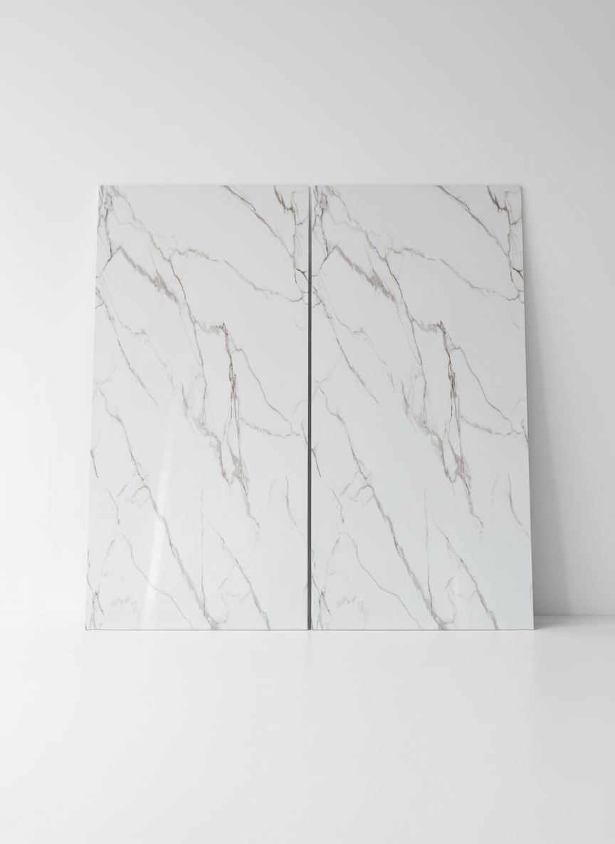 ПВЦ панел Калаката Топъл Сив – бежово-сиви вени (122×260 см)