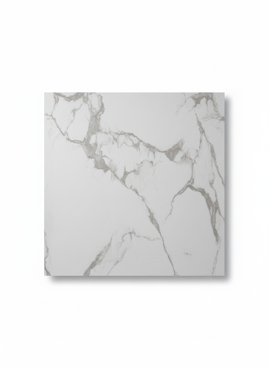 PVC подов самозалепващ панел Calacatta White 46x46 см