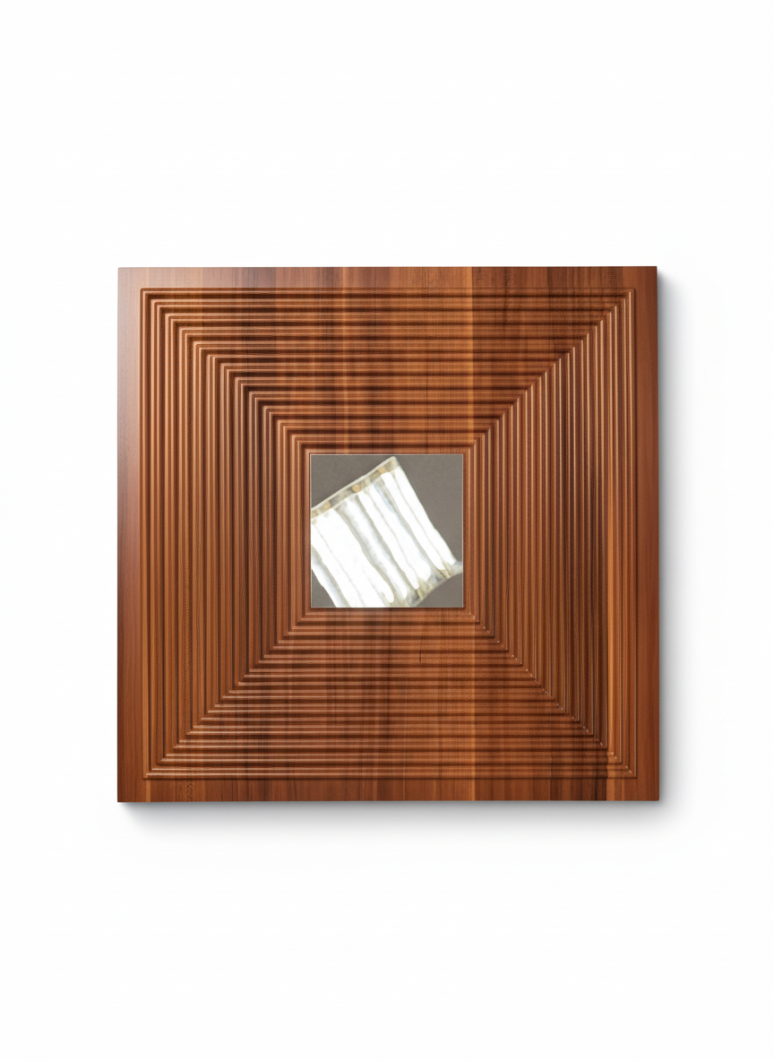 PVC 3D стенен панел Mahogany Mirror 50x50 см