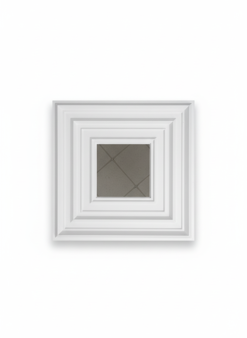 PVC 3D стенен панел White Mirror Frame 50x50 см