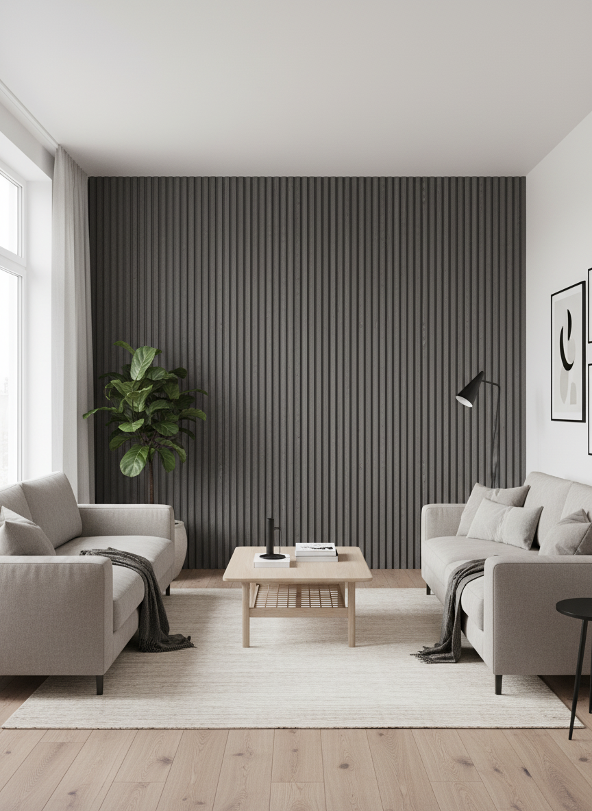 ПВЦ ламела L2 – Антрацит дървесна шарка (семпъл)