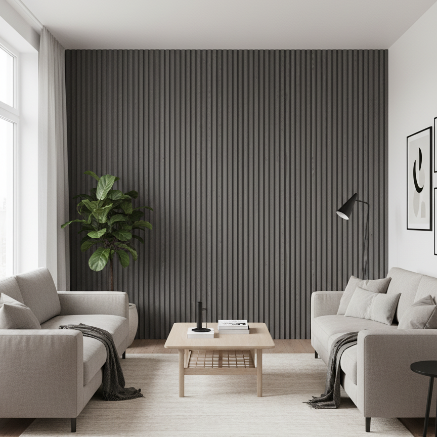 ПВЦ ламела L2 – Антрацит дървесна шарка (16.5 x 297 см)