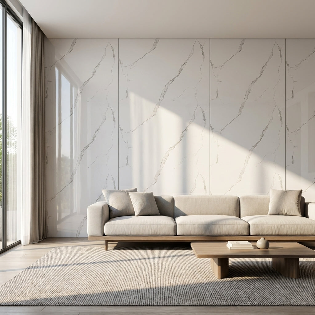 ПВЦ панел Виена Софт – деликатни светлосиви вени (122×260 см)