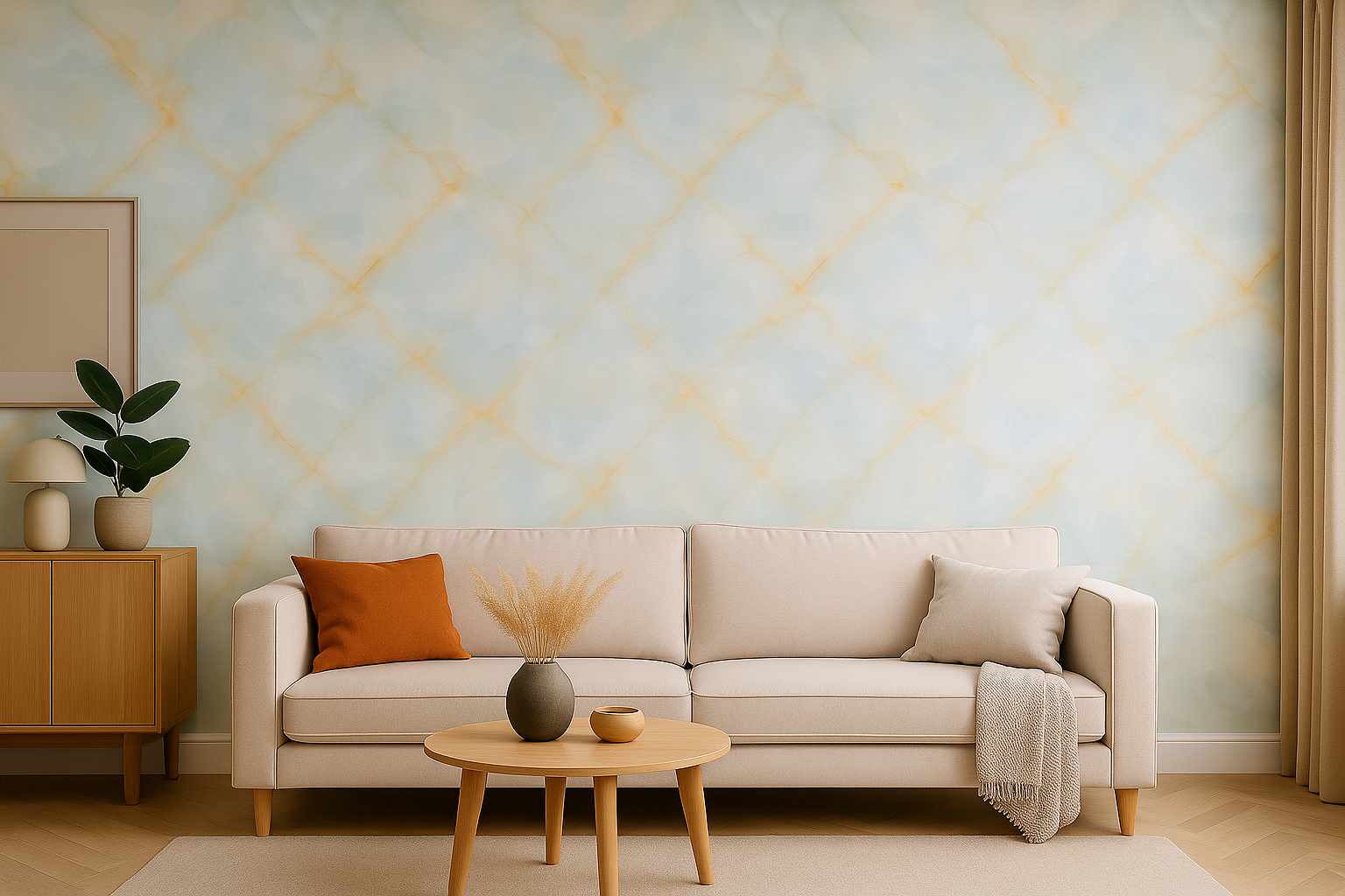 ПВЦ стенен панел 122×244 см – Светъл оникс топъл блясък