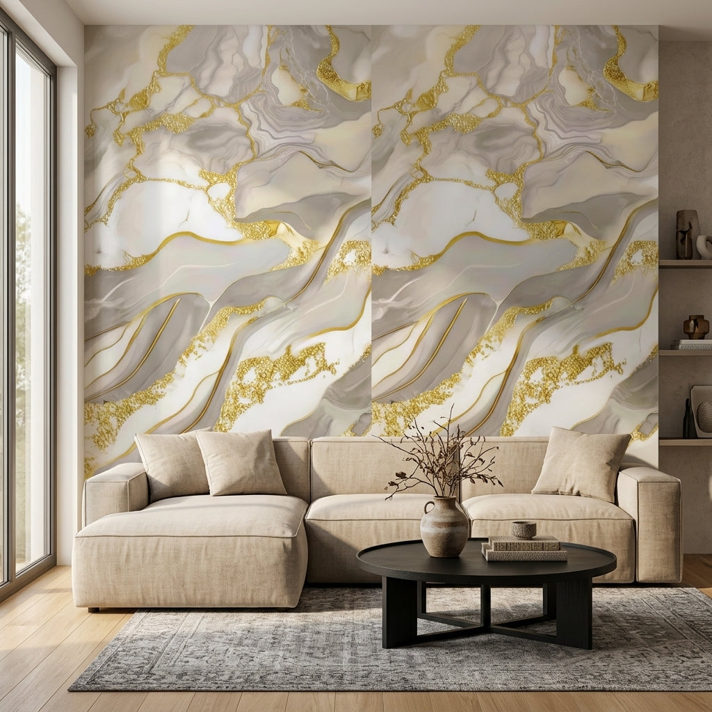 Декоративно самозалепващо фолио – Оникс Gold „Вълни“, светъл (120×300 см)
