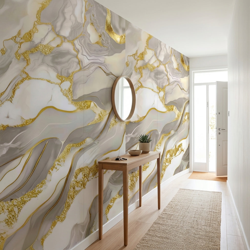 Декоративно самозалепващо фолио – Оникс Gold „Вълни“, светъл (120×300 см)