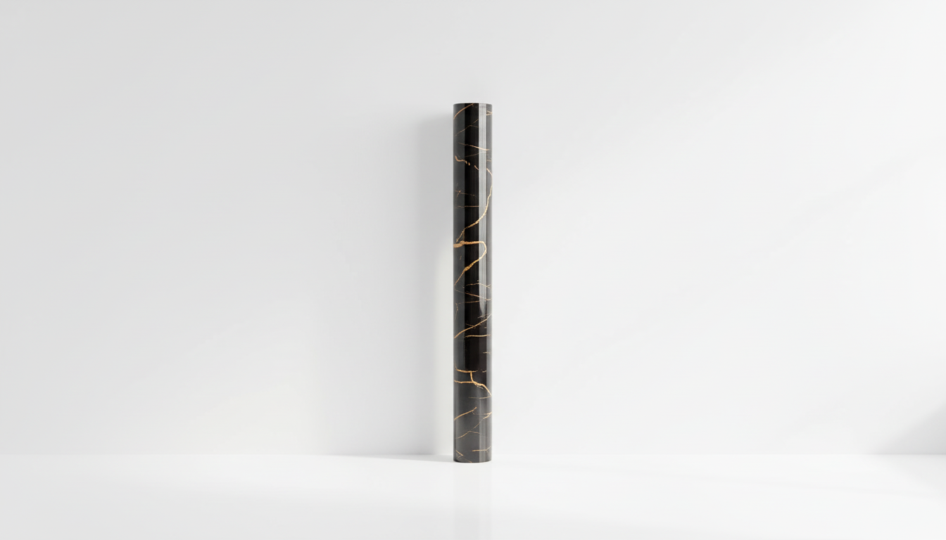 Декоративно самозалепващо фолио – Черен мрамор с златни жилки „Nero Gold“ (120×300 см)