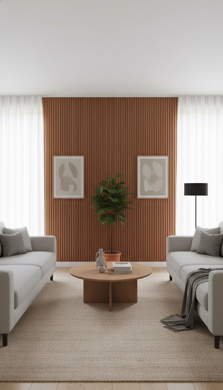 ПВЦ ламела 155×2970×17 мм – Орехов дървесен тон