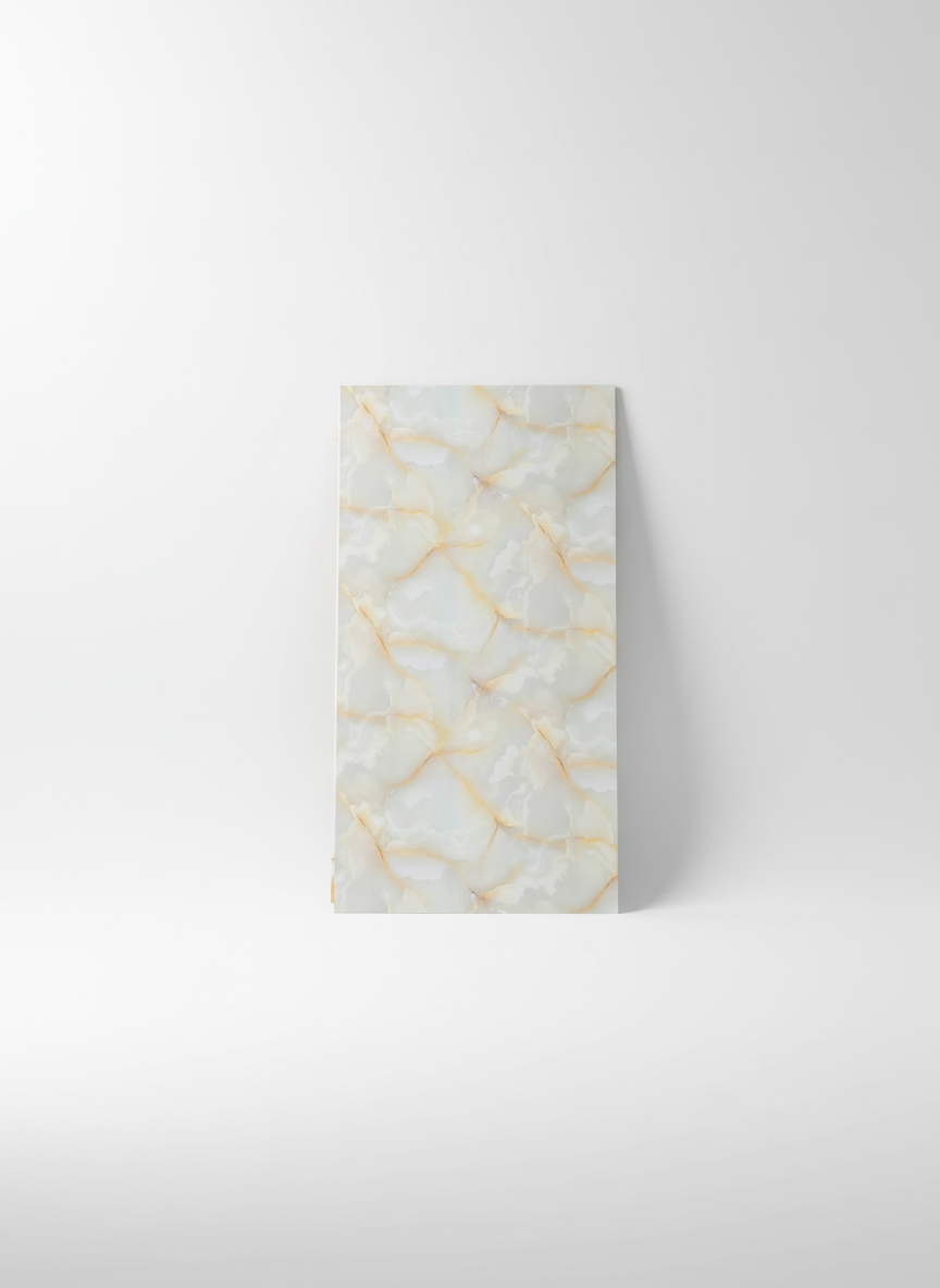 ПВЦ стенен панел 122×244 см – Светъл оникс топъл блясък