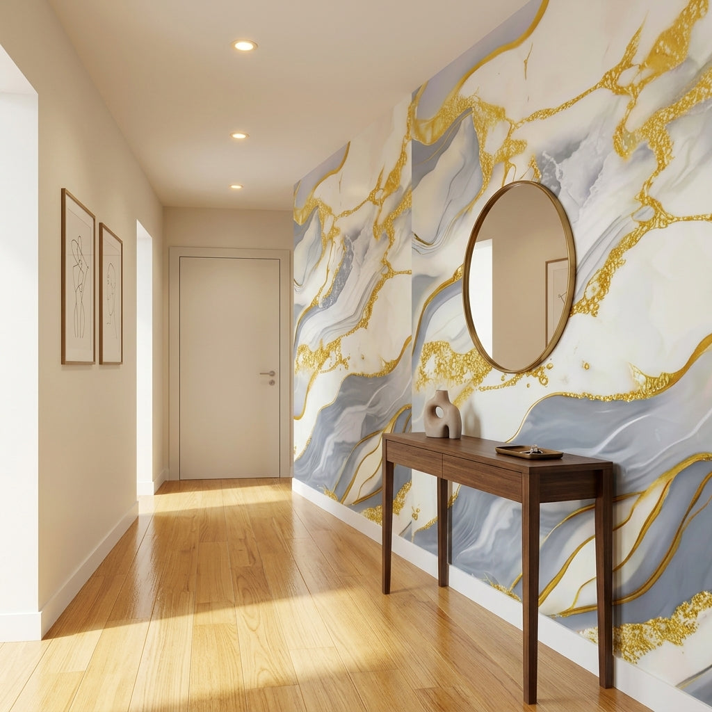 Декоративно самозалепващо фолио – Оникс Royal Gold, топли нюанси (120×300 см)