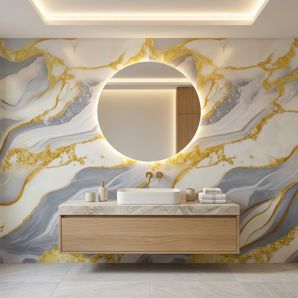 Декоративно самозалепващо фолио – Оникс Royal Gold, топли нюанси (120×300 см)