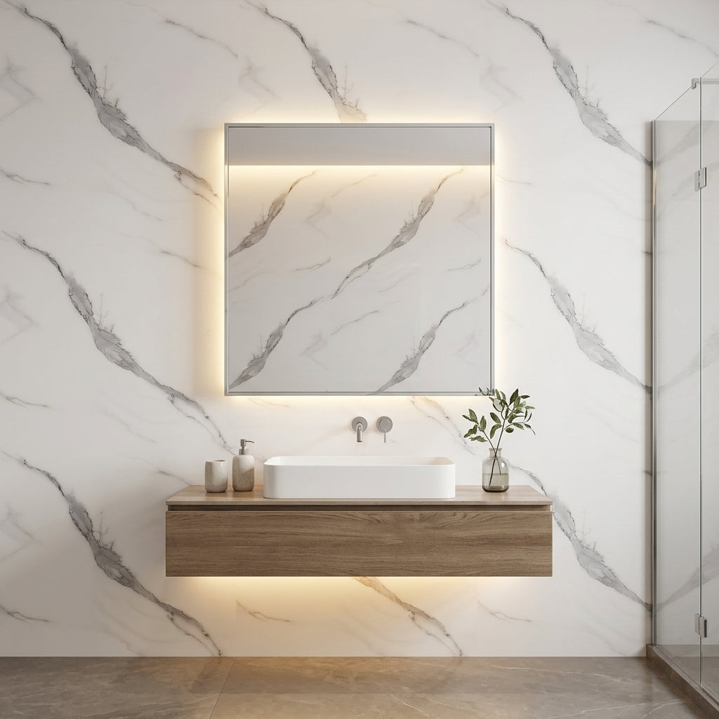 Декоративно самозалепващо фолио – Statuario Vein мрамор, 120×300 см