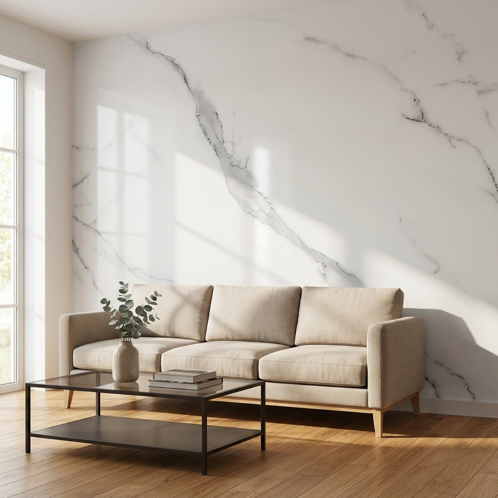 Декоративно самозалепващо фолио – Statuario Vein мрамор, 120×300 см