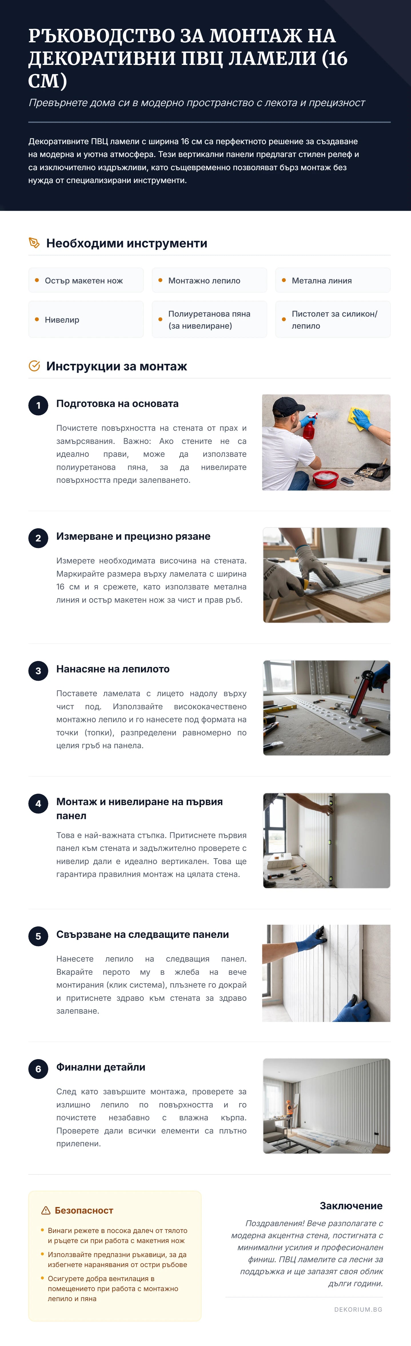 Ръководство за монтаж на PVC плоскости