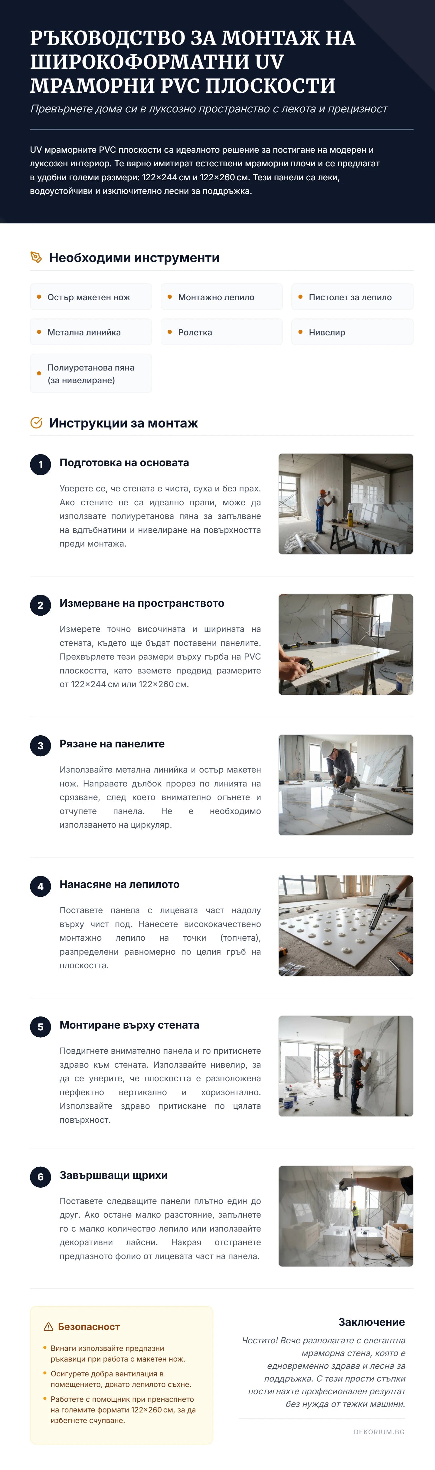 Ръководство за монтаж на PVC плоскости